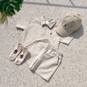 Kledingsets 2023 Baby Jongens Geruite Vrijetijdspakken Peuter Meisjes Koreaanse Reverskleding Zachte Polo-outfits Kinderen Katoenen Baby Zomer