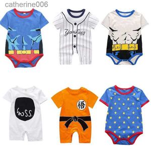 Kledingsets 2023 Goedkope katoenen baby romper Babykleding met korte mouwen Zomer Unisex babykleding meisje en jongen jumpsuits Dunne sectieL231202