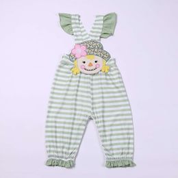 Kledingsets 2023 Herfst Stripstijl Babymeisje Bubble Kinderen Vogelverschrikker Appliqué Nachtkleding Groen Katoen Boutique Ropmer Kinderen Voor 0,3 m 230830