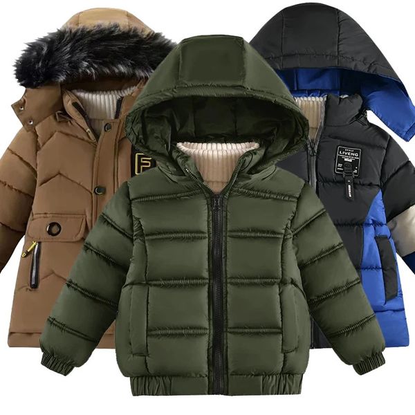 Ensembles de vêtements 2023 mode garçons vestes d'hiver vêtements pour enfants manteaux vêtements pour bébé garçon coton 231124