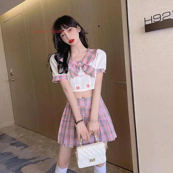 Ensembles de vêtements 2023 Fille JK Uniforme Quotidien Deux pièces Ensemble Japonais Coréen Collège Style Costume Costume Blouse Taille Haute Jupe de Hanche