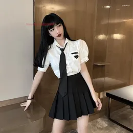 Kledingsets 2023 Japanse schooluniform Sailor JK Girl Navy tweedelig set cheerleading cosplay