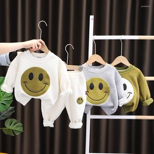 Kledingsets 2023 Koreaanse lente herfst Babyjongen Tweede stuk kleren Set Cartoon Sweatshirt Sweatshirt Track Pak Kids Toddler Outfit