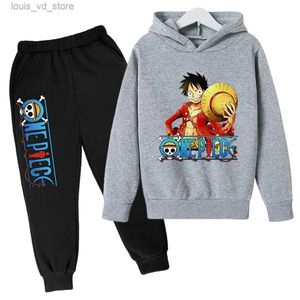 Kledingsets 2023 Nieuwe Anime Een Stuk Hoodie Set Kids Sonic Sweatshirt Stranger Things Trui Mode Baby Boy Kleding Meisjes t231204