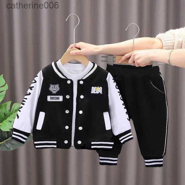 Ensembles de vêtements 2023 nouveaux enfants Baseball vêtements ensembles garçons filles décontracté sport costume manteau pantalon 2 pièces printemps automne mince bébé survêtement tenues 1-4YL231202