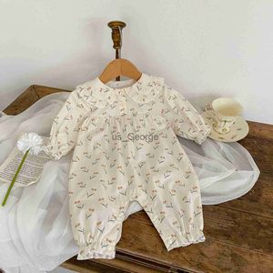 Conjuntos de ropa 2023 New Spring Baby Girls Monos Infnat Ropa de manga larga Traje de bebé recién nacido Traje floral Ropa J230630