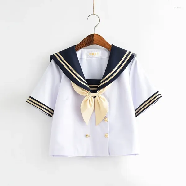 Conjuntos de ropa 2023 Camisa con cuello de marinero moda para chicas uniforme escolar Tops uniformes para estudiantes Top Anime japonés JK