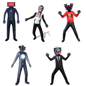 Clothing Sets 2023 Skibidi Toilet Cosplay Costume TV Man Camera Game skibidi dop yes toilet Halloween Jumpsuit Party Costumes 231117