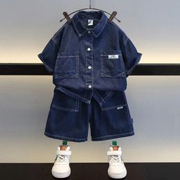 Kledingsets 2023 Spring Summer Kinderen Kleding jongens Pak Denim Tops Jeans Pants 2pcsset baby casual outfits kinderen outfit 212 jaar 230506