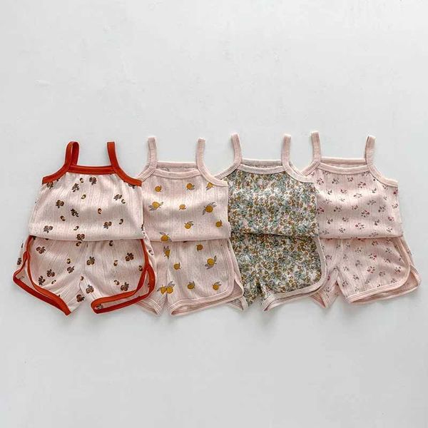 Ensembles de vêtements 2023 Été Baby Clothing Set Mesh Girls Camisole and Short 2 PCS Baby Suit H240425
