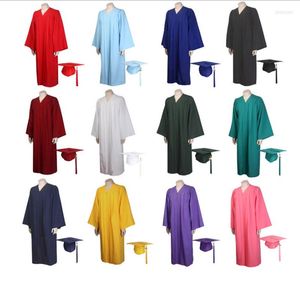 Kledingsets 2023 unisex volwassen diploma jurk koor gewaden cap voor middelbare school en bachelor afgestudeerde collage studentenuniformen