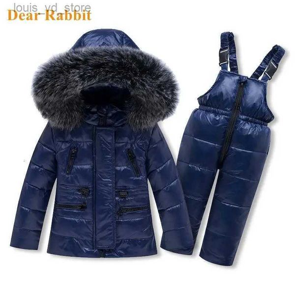 Ensembles de vêtements 2023 hiver enfants ski costume de neige vêtements chauds ensemble veste salopette enfant en bas âge garçon bébé fille vêtements enfants mince manteau d'extérieur T231204