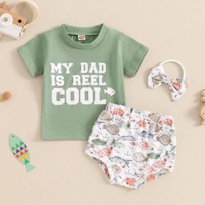 Ensembles de vêtements 2024-04-10 Lioraitiin Été Baby Girl Turnits Letter Imprimé T-shirts à manches courtes