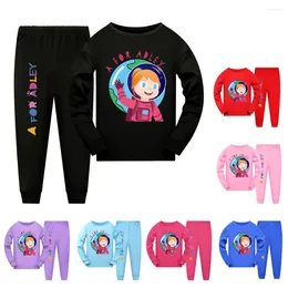 Ensembles de vêtements 2024 A pour Adley printemps automne dessin animé imprimé garçons filles pantalons à manches longues vêtements de sport 2-16 ans ensemble de pyjama