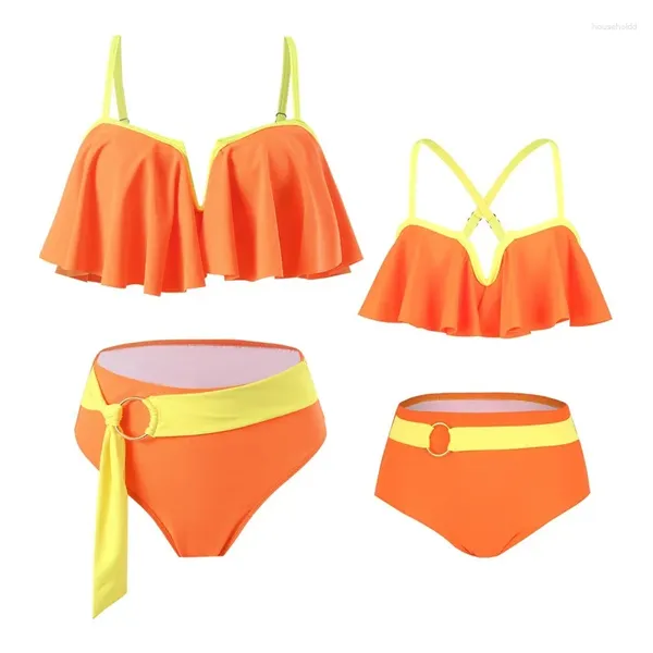 Juegos de ropa 2024 bikini 2pcs suspender sin espalda trajes de traje de baño para niños