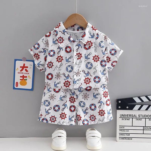 Sets de ropa 2024 BOUTique Baby Boy Summer Ropa para niños Niños de 2 a 3 años Camisas de manga corta Tops y pantalones cortos Suits