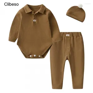 Sets de ropa 2024 Clibeso Spring Spring Ropa niño Corea Moda informal de manga larga Nacidos Bodysuit Gat Baby Luxury Set de lujo