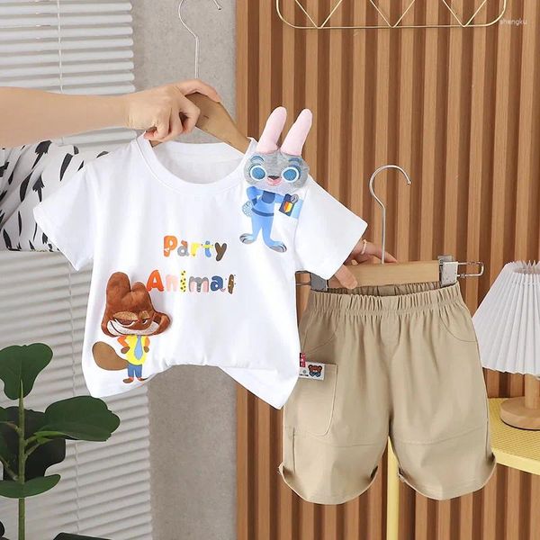 Ensembles de vêtements 2024 Designer bébé garçon de 18 mois Vêtements d'été pour enfants Rabbits de dessins à manches courtes T-shirts et shorts Boys Boys Turnits Set