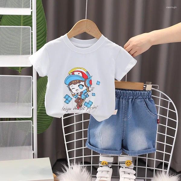 Ensembles de vêtements 2024 Designer bébé garçon de 18 mois Vêtements d'été pour les enfants T-shirts et shorts à manches courtes imprimées