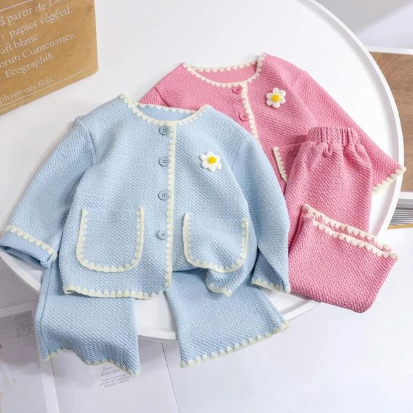 Ensembles de vêtements 2024 Spring Automne Girls Vêtements Children Vestes de mode Pantalon 2pcs Princess Suit pour bébé Tracksuit Kids Tenics Toddler