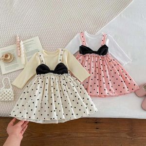 Ensembles de vêtements 2024 Spring Baby Girls Suit Infant Cotton Plain Shirt Susnten Jirt Two Piece Set 0-2 ans Toddler