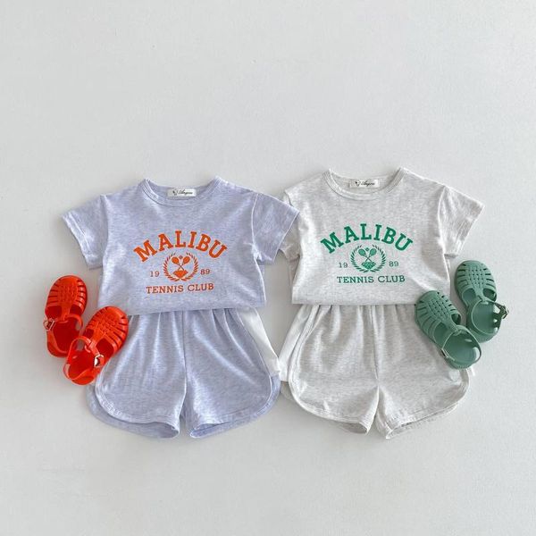 Ensembles de vêtements 2024 Été Baby Letter Imprimer des vêtements Enfants Enfants Enfants Courte