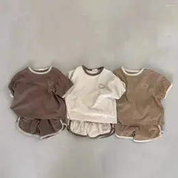 Conjuntos de ropa 2024 Verano Bebé Conjunto de manga corta Infant Boy Girl T Shirts Shorts Algodón Transpirable 2pcs Traje Niño Casual Trajes sueltos