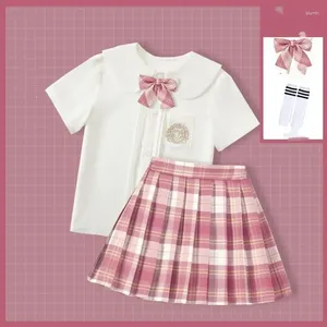 Ensembles de vêtements 2024 Adolescentes Vêtements de vêtements Uniform Spring Summer Children Children T-shirt Top Jirt 2pcs Set Little Girl Short