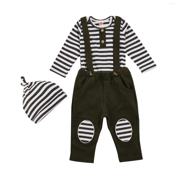 Sets de ropa 22022 0-9m Baby Boy Baby Ropa Capaz de manga larga Patchwork Pathwork Pantalones con sombrero Spring Otoño Set