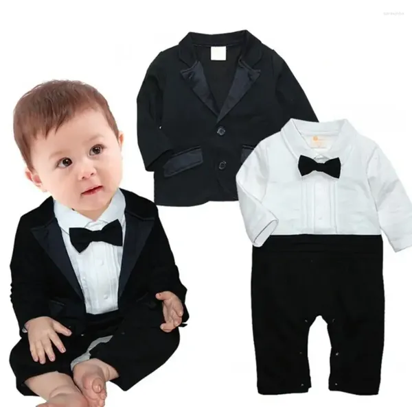 Ensembles de vêtements 2PCs bébé garçons noir smoking costume de fête de mariage vêtements de cérémonie manteau de costume