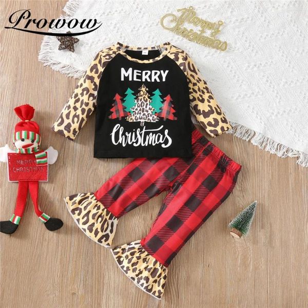 Ensembles de vêtements 2pcs bébé filles vêtements de Noël ensemble fête de vacances enfants tenues d'hiver patchwork costume de l'année