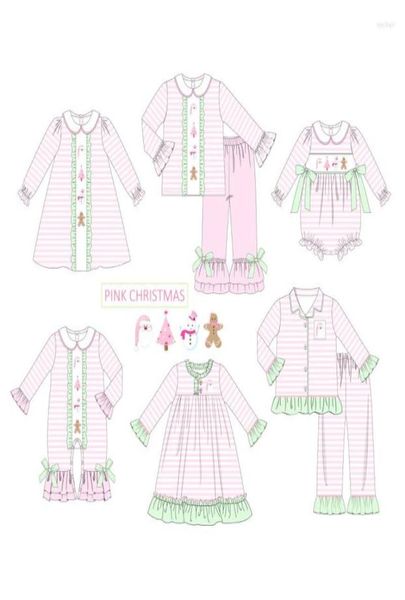 Ensembles de vêtements 2pcs bébé filles vêtements pur coton tenues Santa broderie motif floral pantalons longs enfants boutique8331941