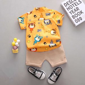Conjuntos de ropa 2 PCS Infantil y niño Summer Fashion Fashion Cartoon Tiger Animal Random Trews Shorts Set