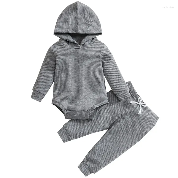 Ensembles de vêtements 2 pièces printemps automne bébé vêtements de garçon coréen décontracté coton à capuche longue née pantalon bodys bébé bc1271