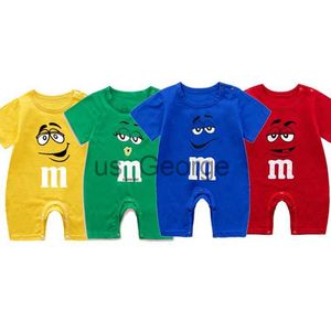 Conjuntos de ropa 3 6 9 meses Ropa de bebé recién nacido Verano de manga corta Mameluco infantil Algodón puro Niñas bebés Onesie Imprimir M Mono de dibujos animados de frijol J230630