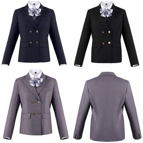 Ensembles de vêtements 3 couleurs classiques printemps automne blazers formels japonais manches longues costume poches vestes manteau lycée DK JK uniformes