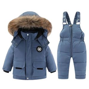Conjuntos de ropa 30 Conjunto de invierno para niños Abrigo de plumón para bebés para niñas Mono para niños Chaqueta con cuello de piel cálida y gruesa Traje para la nieve 15 años 231123