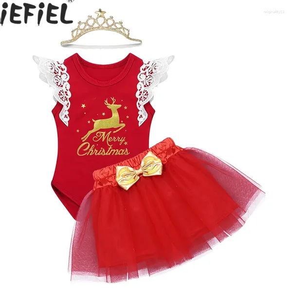 Vêtements Ensembles 3pcs Christmas né bébé filles vêtements de Noël