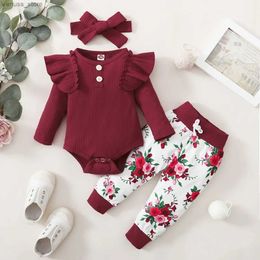 Vêtements de vêtements 3pcs des vêtements pour filles nouveau-nés ensemble 3 mois de vêtements de petite fille Toddler Girl Turnits Baby Bodys + Bow Pantal