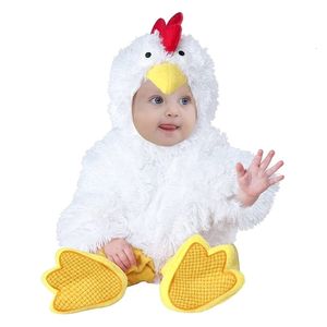 Conjuntos de ropa 3 unids / set Disfraz de pollito de pollo para niños Niñas Halloween Pascua Disfraces Mono con zapatos Mamelucos de lana infantil 231007