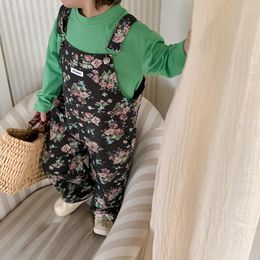 Ensembles de vêtements 4490c pour enfants vêtements Pring Jumpsuit 2023 Pantalon de sangle de girl de girl de corée