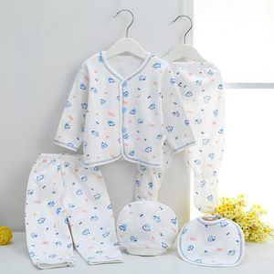 Kleding sets 5pieces geboren kleding Baby geschenken puur katoen set 0-12 maanden kinderen pak voor meisjes jongens unisex zonder dozen