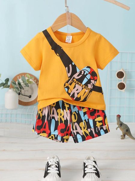 Ensembles de vêtements 6-36m Baby Boy Design OBLIQUE SAG SAG MOTRE IMPRESSION PRIMÉ FUNE COUPE COUPE T-SHIRT TI-THIRT SORF