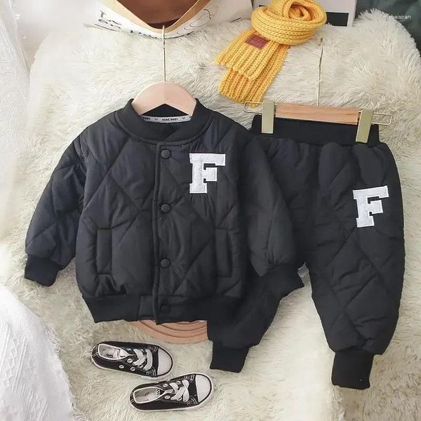 Ensembles de vêtements 7521 Baby Set 2024 Automne Winter Boy's Cost Cotton Padded Jacket Pant Two-once Girl Girl