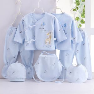 Ensembles de vêtements 7Piece Spring born Baby Stuff Toddler Clothes Cartoon Cute Cotton TshirtPantsHats Infant Boys Girls Set BC316 230728