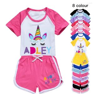 Ensembles de vêtements A pour Adley 100-170 Enfants T-shirt Shorts Survêtement Filles Tenues Mode Enfant Garçon Vêtements Adolescent Sprots 2 Pièces 3t Bébé