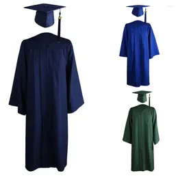 Kleding Sets Academic Robe Mortarboard Cap University Graduation Jurk 2024 Volwassen zip sluiting