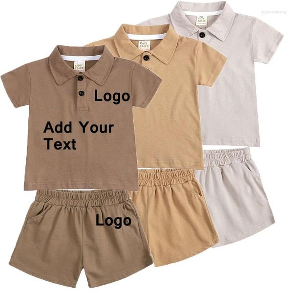 Ensembles de vêtements Ajouter votre design pour enfants personnalisé garçon 2 pièces Polo t-shirts shorts filles vêtements enfants bébé costume de costume de survêtement