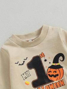 Kledingsets Schattig Baby Girl Halloween Kostuumset Pumpkin Witch Tutu Dress Hoofdband Cute Infant First Outfit