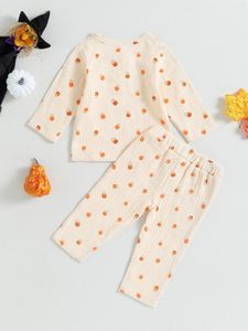 Kledingsets Schattig Halloween -kostuum voor peuterjongens en meisjes - knop met lange mouwen vooraan met bijpassende broek Set Perfect Baby